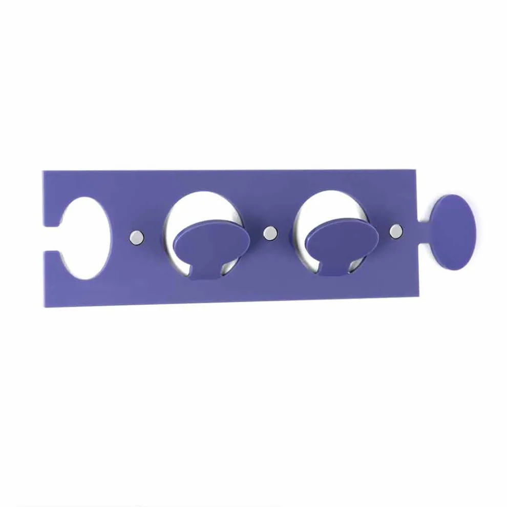 Farbiger Plexiglas-Wandhalter mit 2 Haken 3 Stück - Fratack