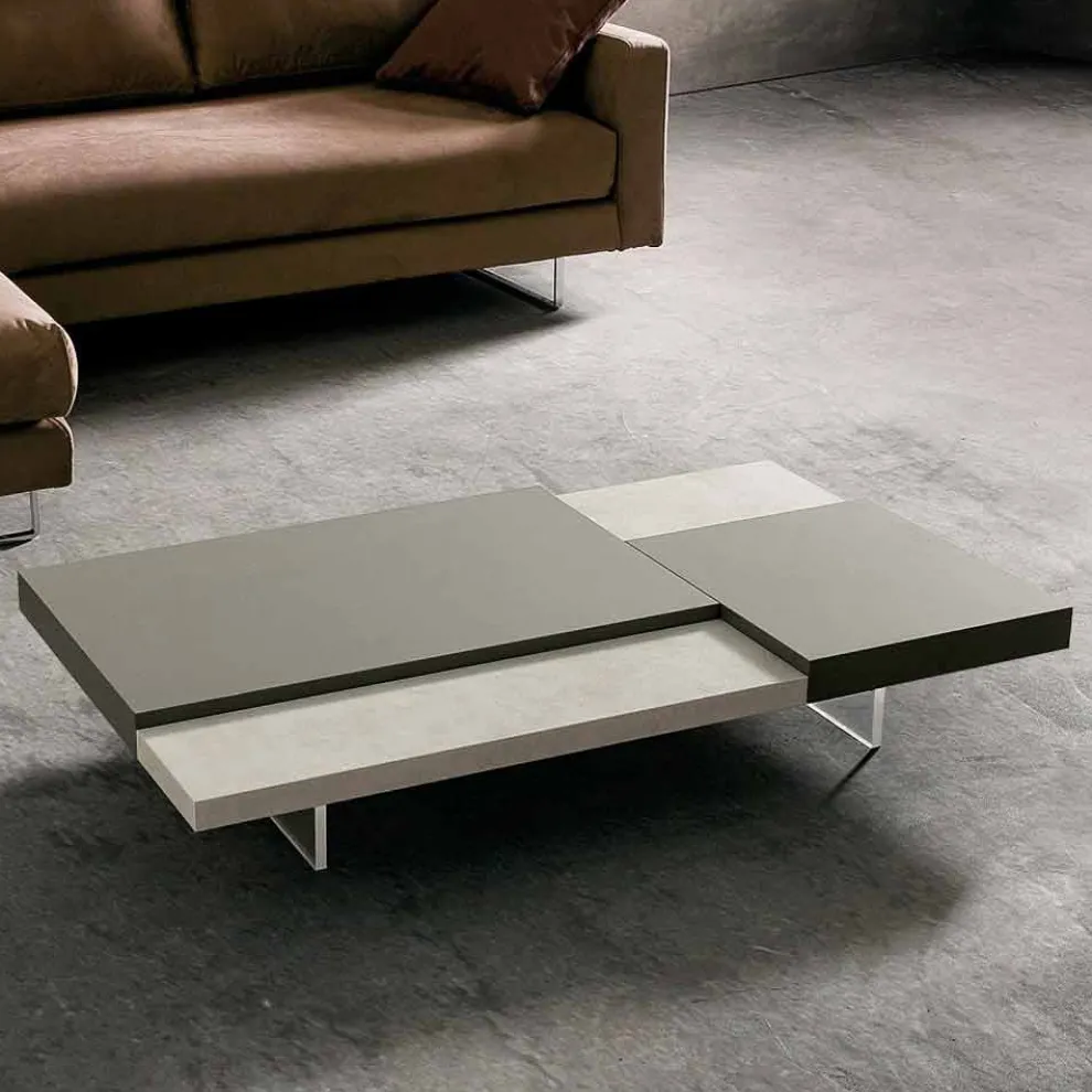 Fenix Couchtisch mit transparenten Füßen Made in Italy - Justin