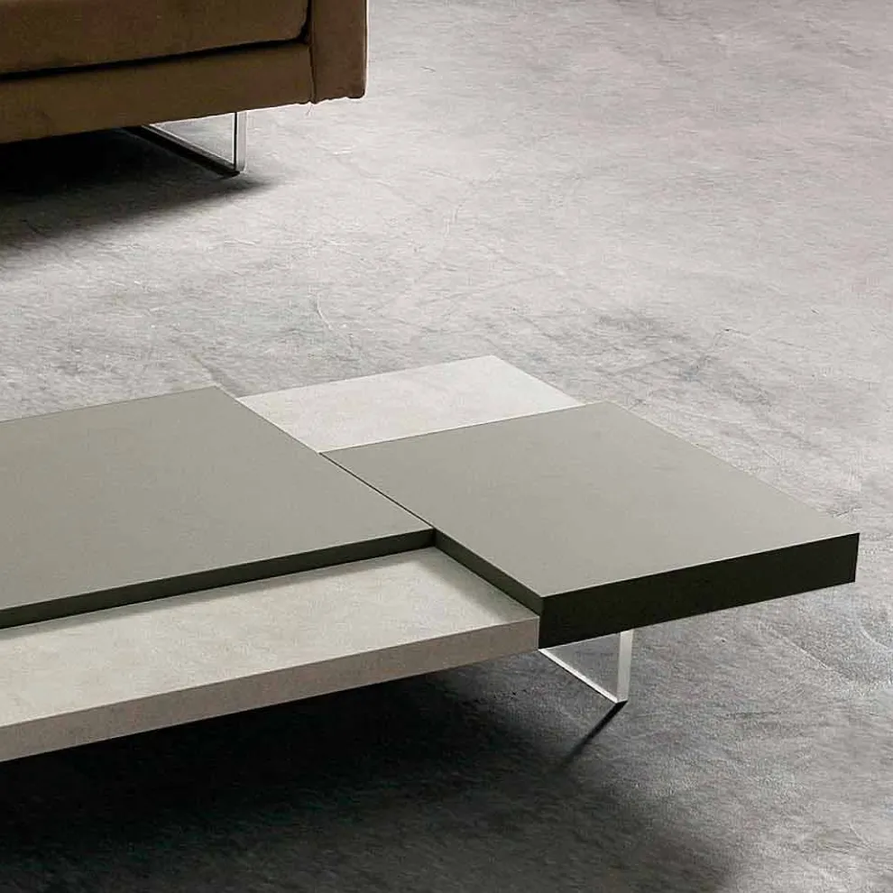 Fenix Couchtisch mit transparenten Füßen Made in Italy - Justin