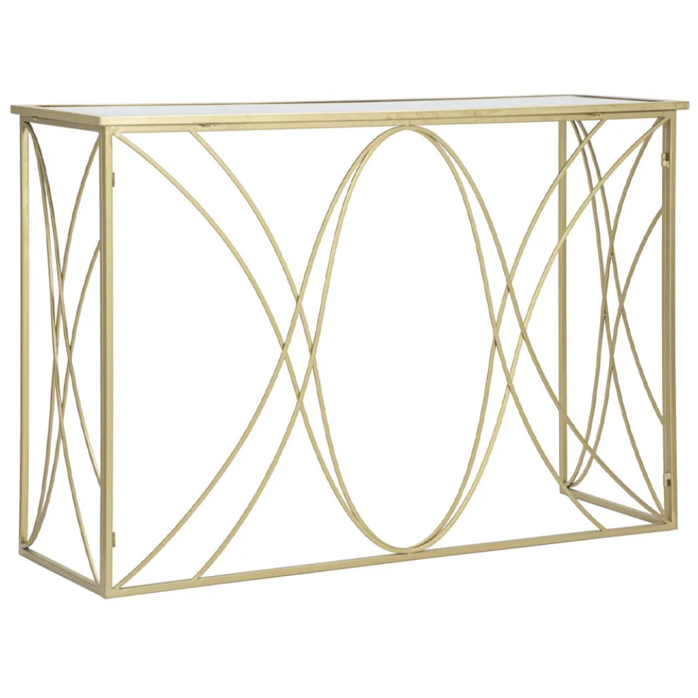 Feste goldene Eisen-Eingangskonsole mit Spiegelplatte - Emilia