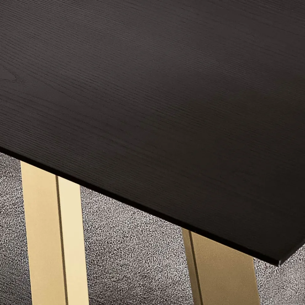 Fester Esstisch mit furnierter Holzplatte Made in Italy - Tecna