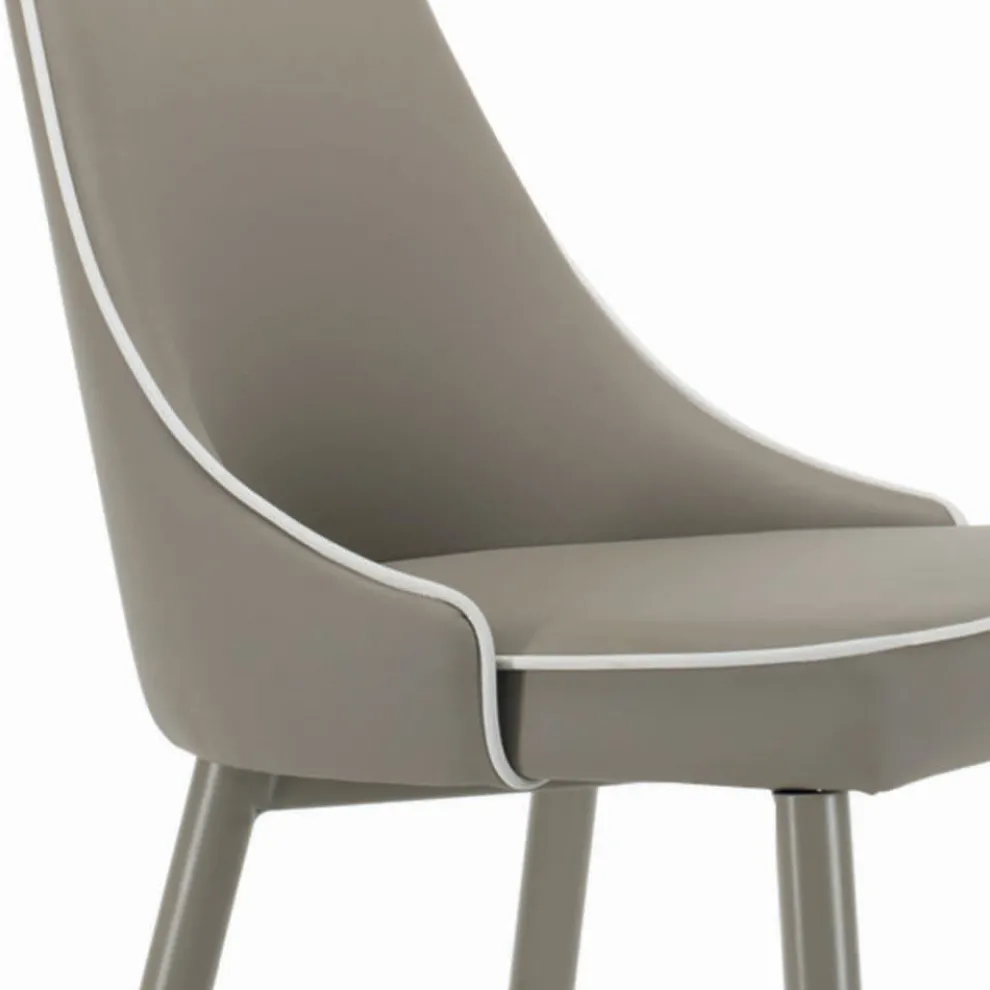 Fester Hocker mit Stahlbeinen und gepolstertem Sitz, hergestellt in Italien – Genua