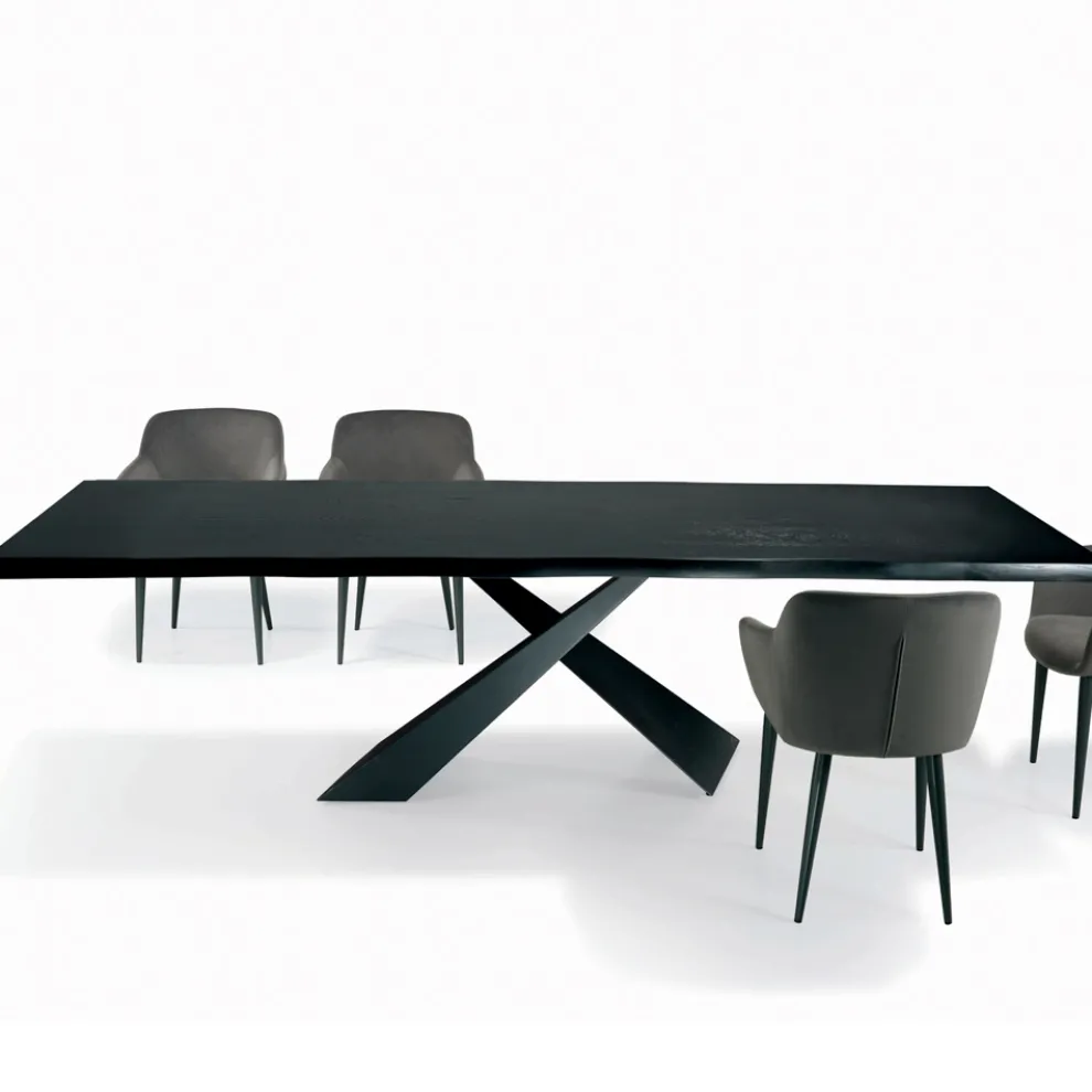 Fester Wohnzimmertisch mit entrindeter Kante, hergestellt in Italien – Feiertage