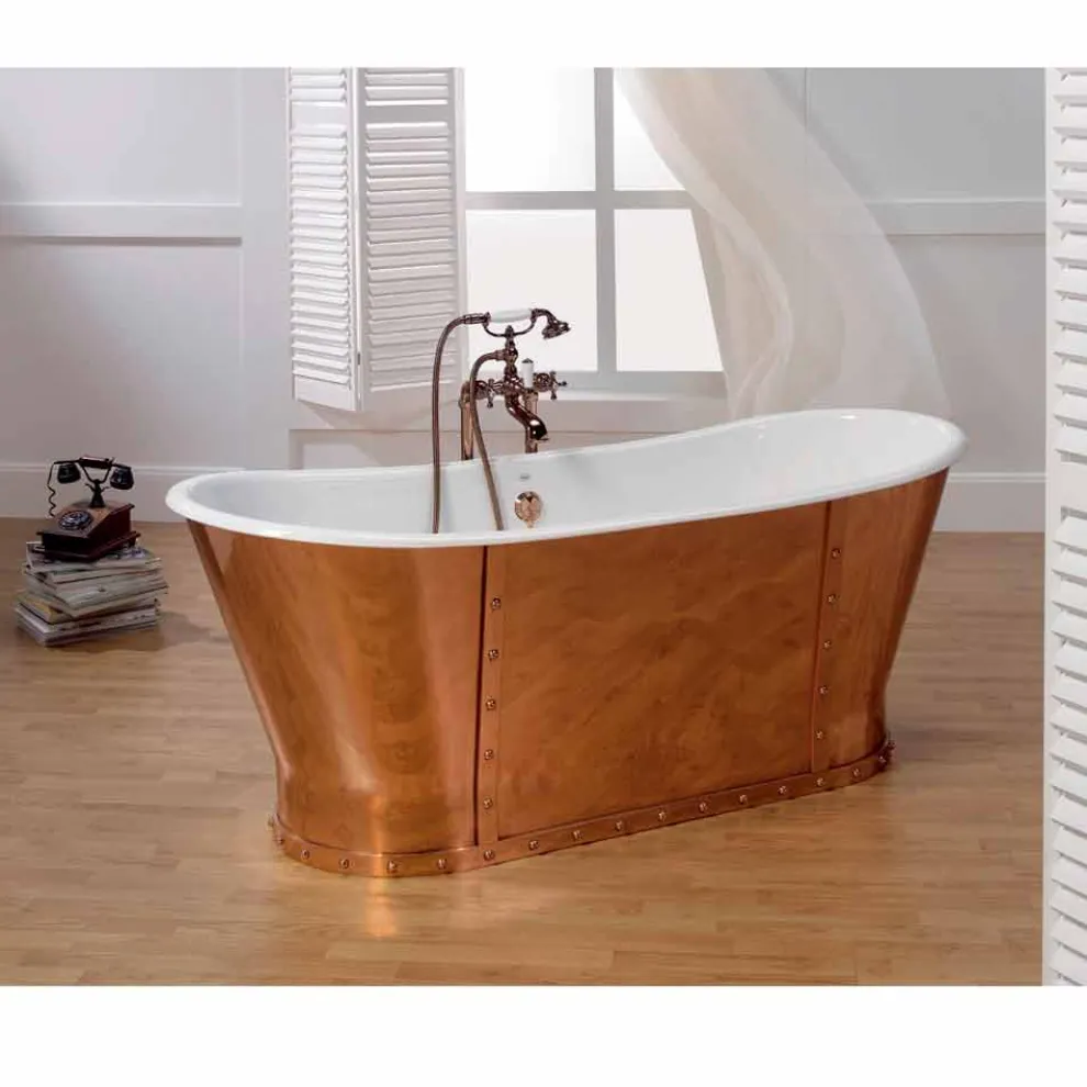 Freestanding Badewanne aus Kupfer in modernem Design Henry