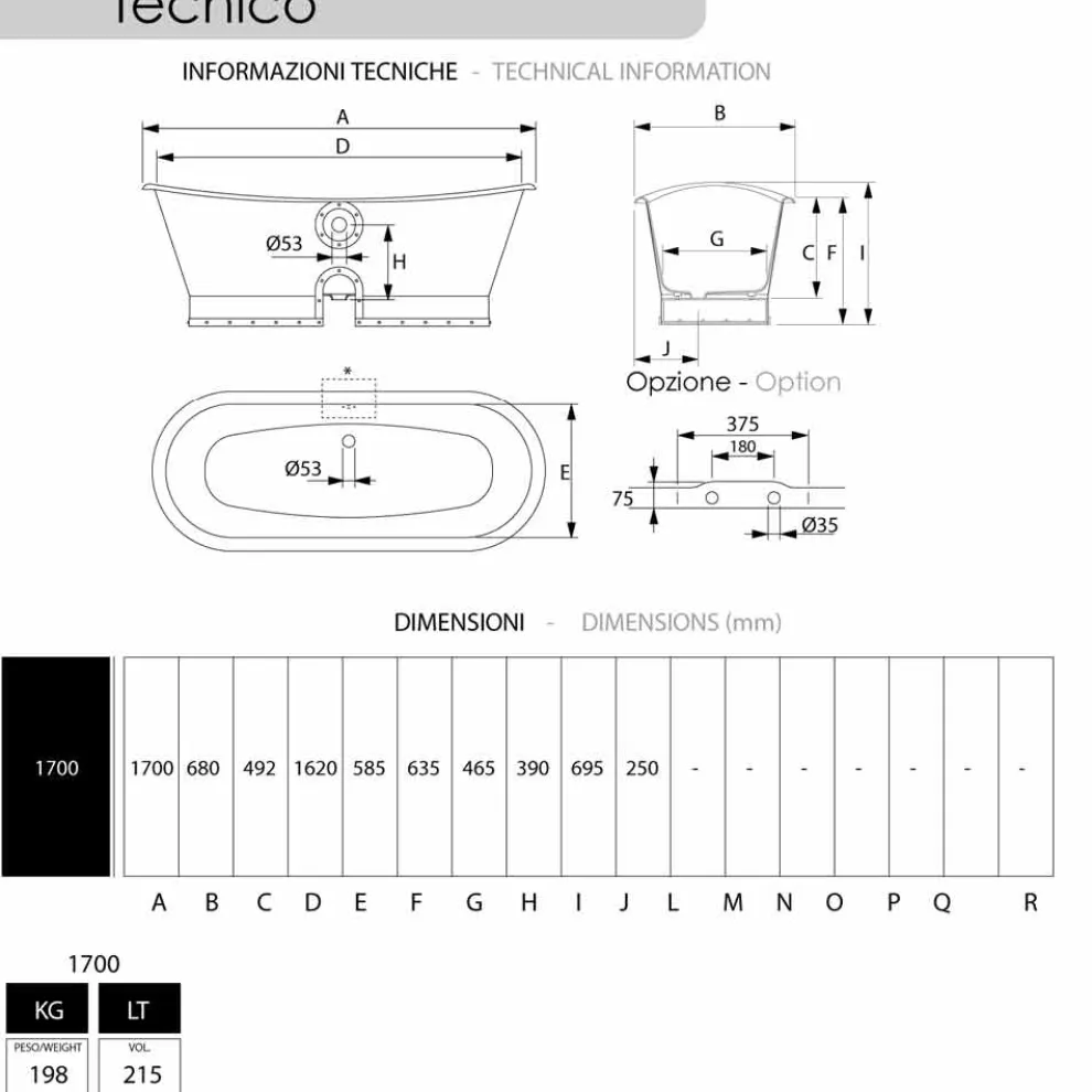 Freestanding Badewanne aus Kupfer in modernem Design Henry