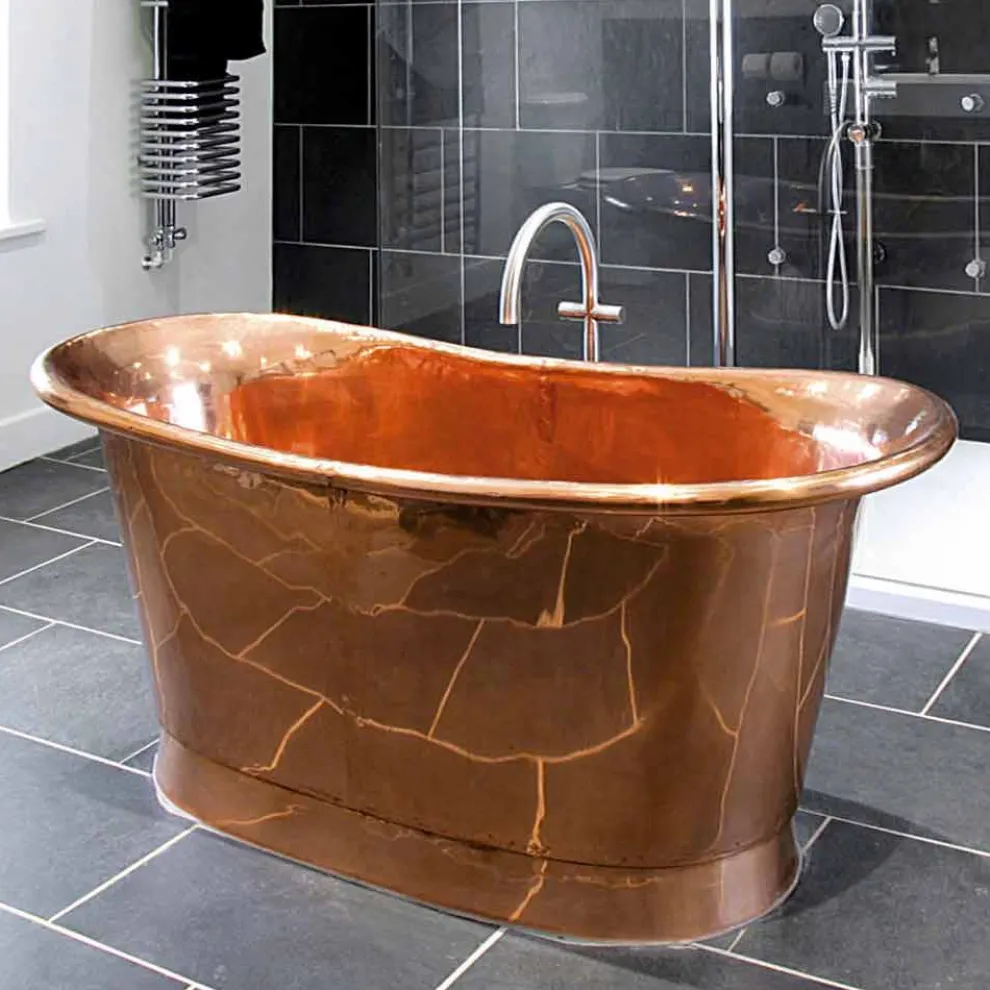 Freestanding Badewanne in modernem Design aus Kupfer Peggy