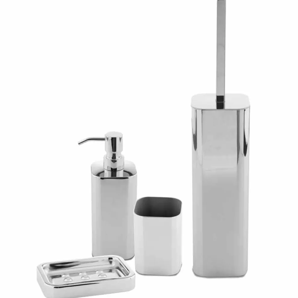 Freistehende Badaccessoires in Edelstahl-Chrom-Finish - Glänzend