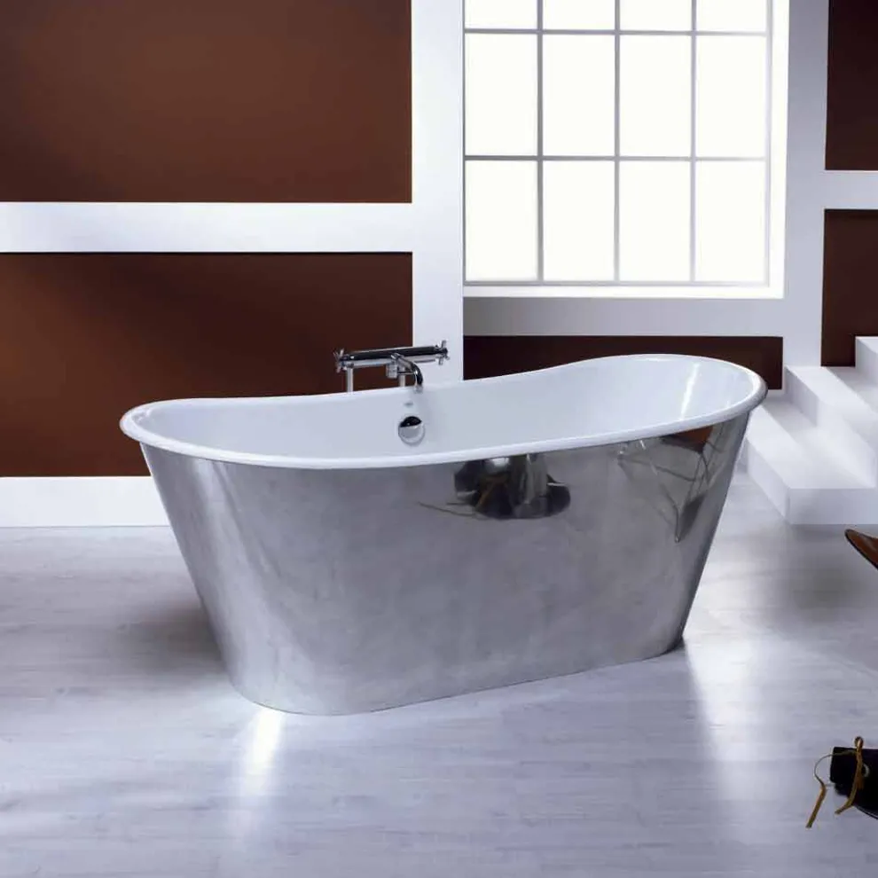 Freistehende Badewanne aus Gusseisen in modernem Design Ida