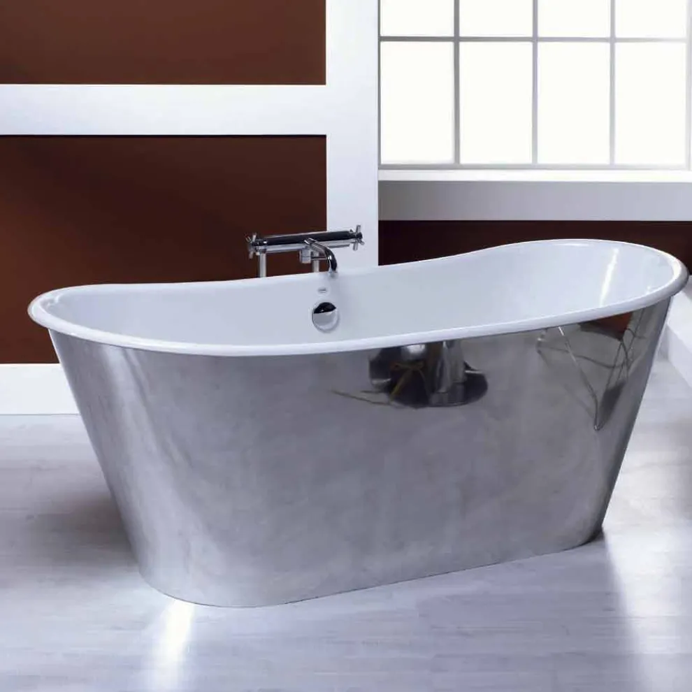 Freistehende Badewanne aus Gusseisen in modernem Design Ida