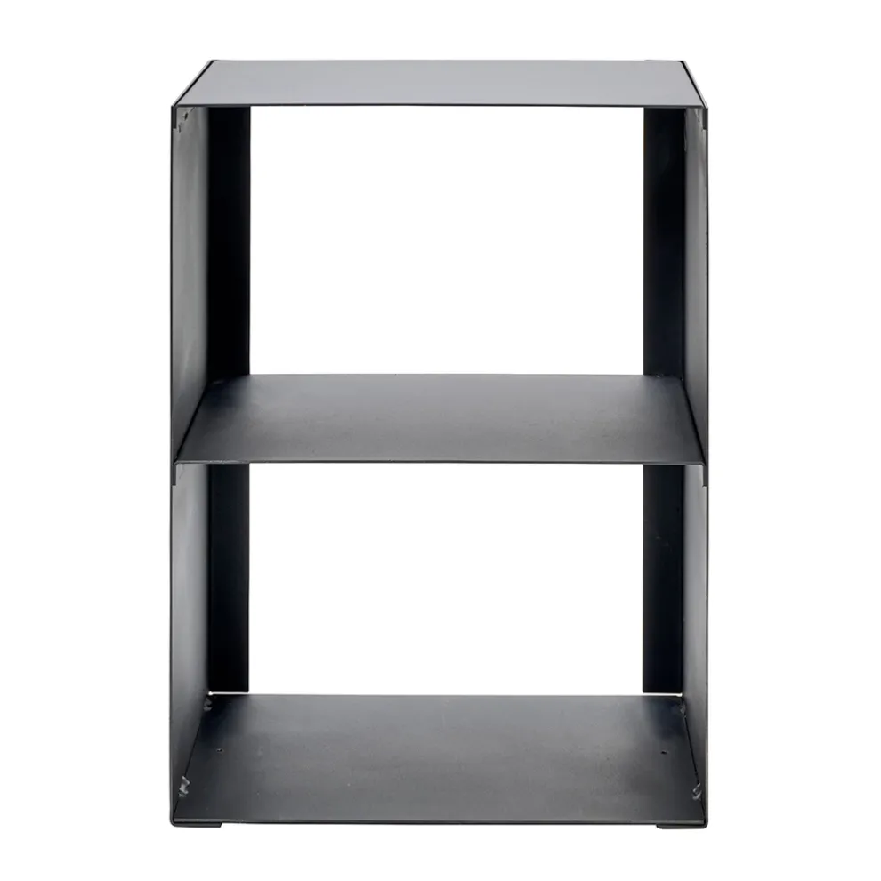 Brennholzhalter aus schwarz lackiertem Stahl Made in Italy - Fiamme