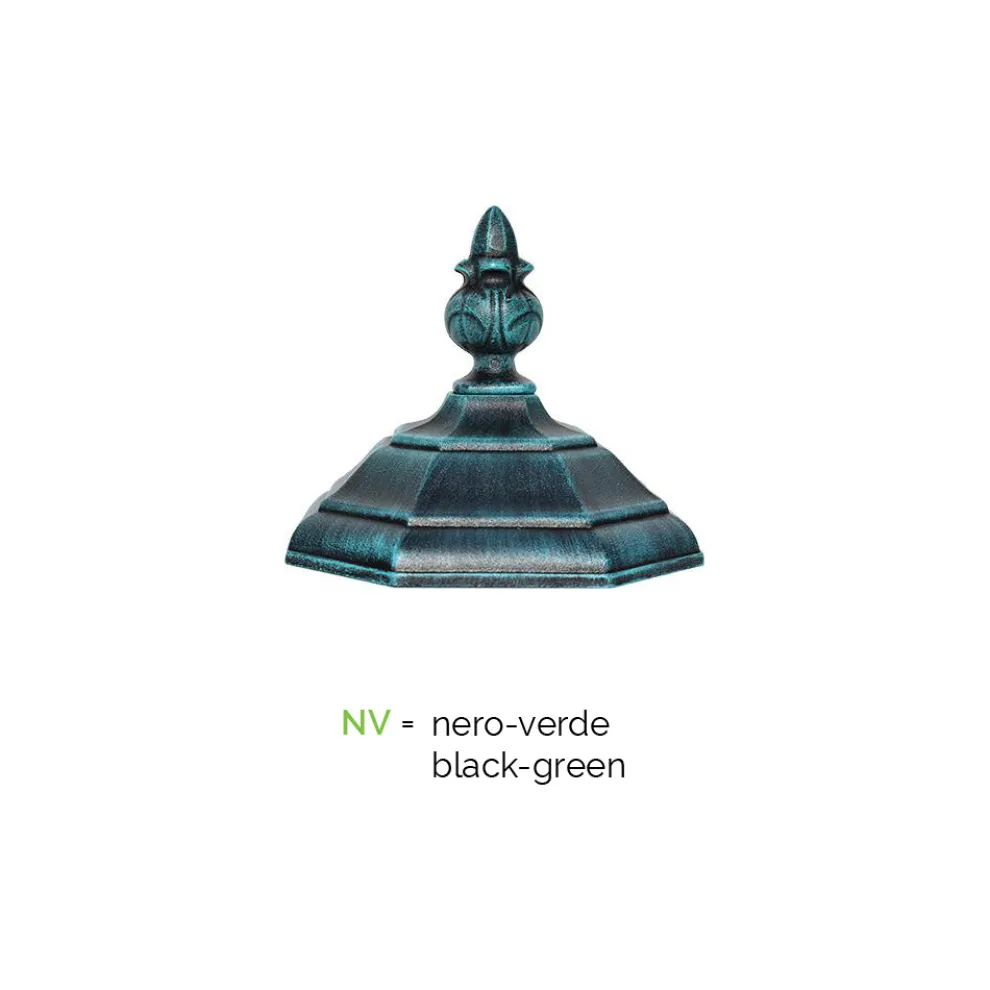 Gartenlampe 2 Lichter im Vintage-Stil aus Aluminium, hergestellt in Italien – Leona