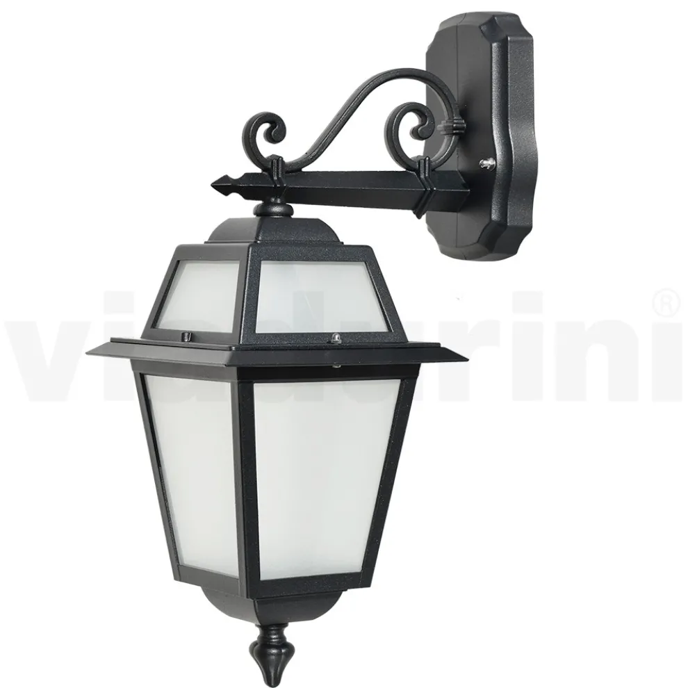 Gartenlampe aus anthrazitfarbenem Aluminium und sandgestrahltem Glas - Elric