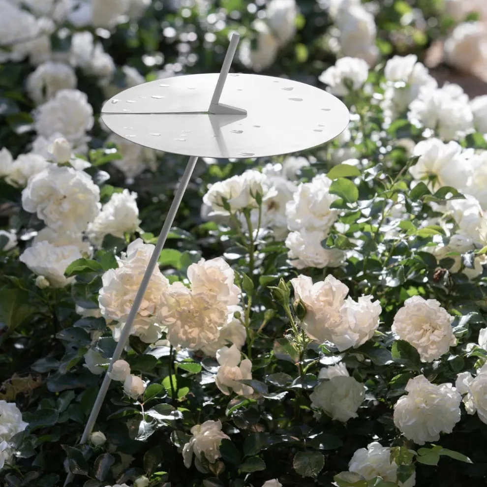 Garten-Stehlampe Aluminium Weiß Design mit Seerosenblatt - Cipriam