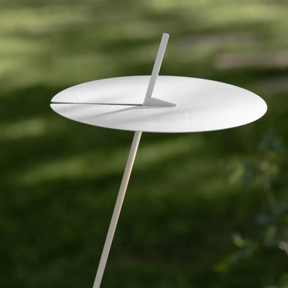Garten-Stehlampe Aluminium Weiß Design mit Seerosenblatt - Cipriam