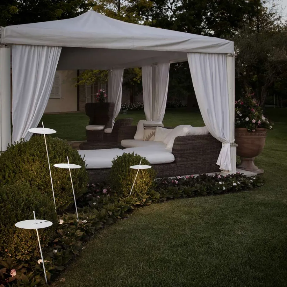 Garten-Stehlampe Aluminium Weiß Design mit Seerosenblatt - Cipriam