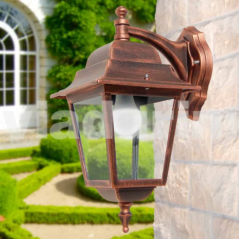 Gartenwandleuchte aus Aluminium, hergestellt in Italien, Aquilina