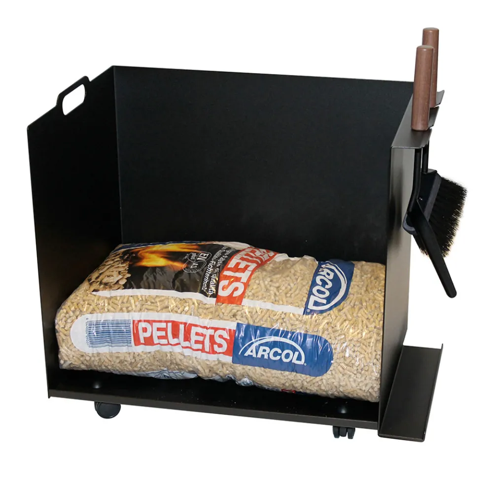 Pelletbeutel-Halterwagen aus Metall mit Rädern, hergestellt in Italien – Pinguino