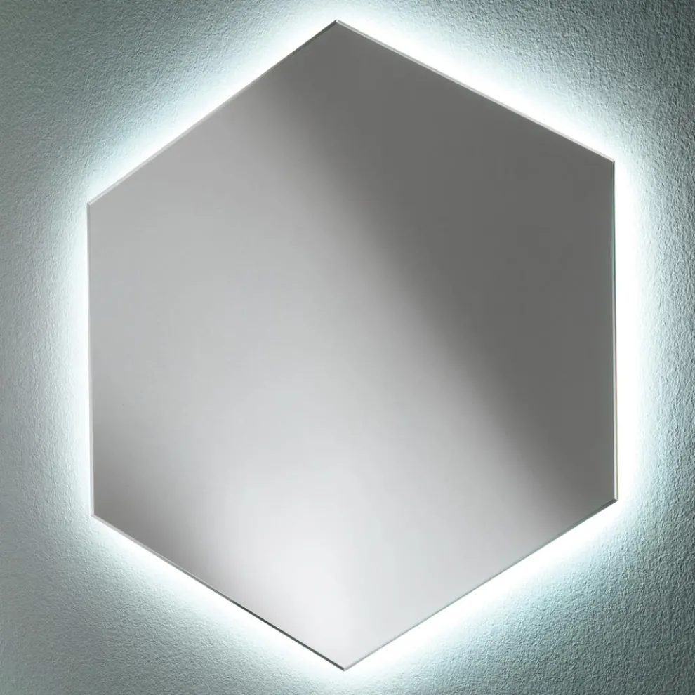 Geformter moderner Badezimmer-Wandspiegel mit hochwertigem LED-Licht - Crocchio