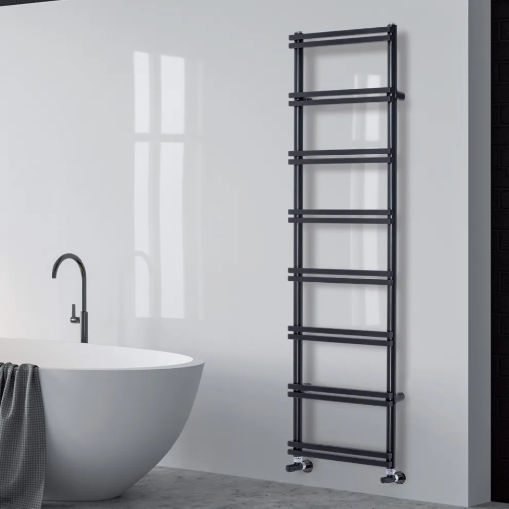 Gemischter Handtuchwärmer mit vertikalen Verteilern, hergestellt in Italien – Ingwer