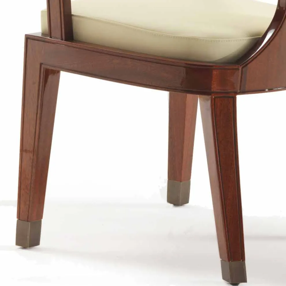 Gepolsterter Esszimmer Stuhl aus glattem Holz, 51x53cm, Design Nicole