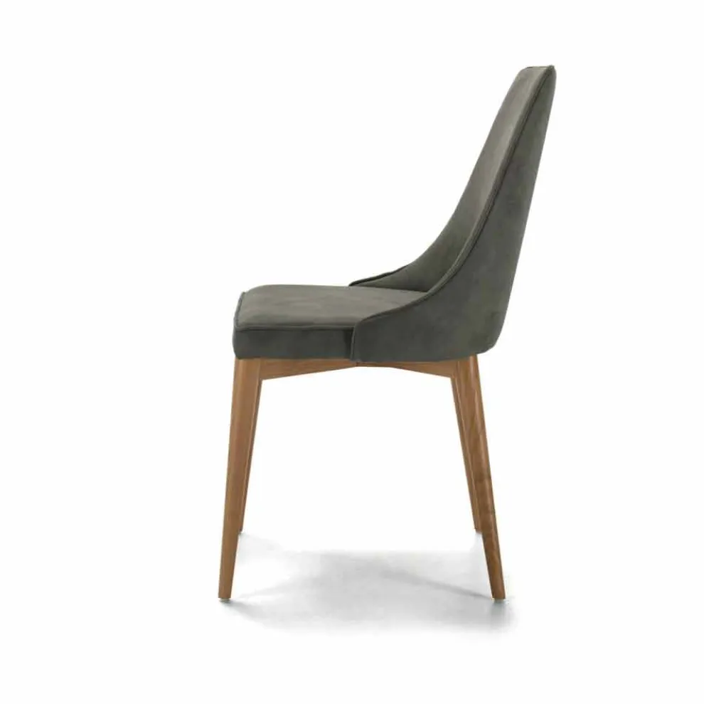 Gepolsterter Küchenstuhl mit Holzgestell, hergestellt in Italien – Nirvana