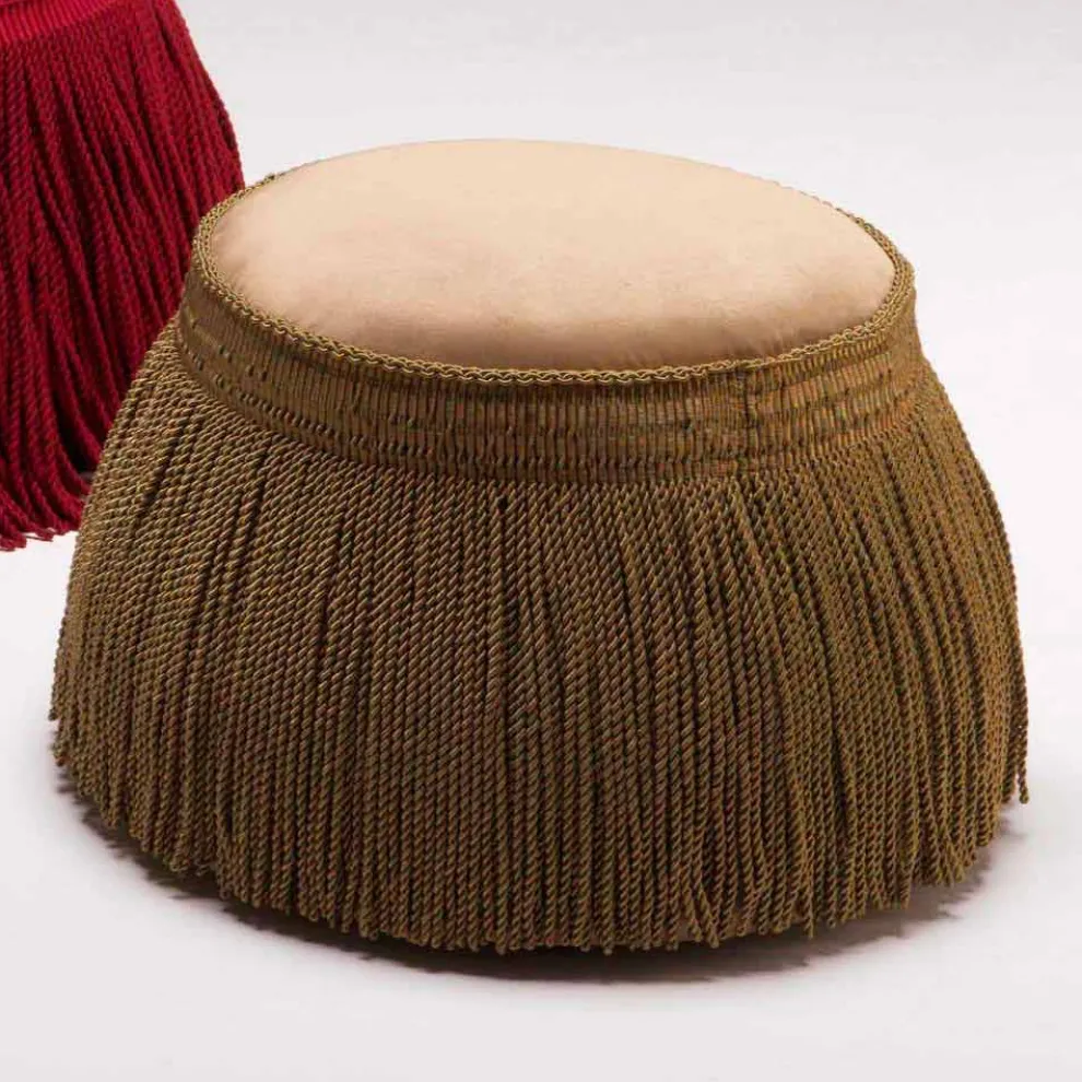 Gepolsterter Pouf in klassischem luxury Design, Durchmesser 60cm Simon