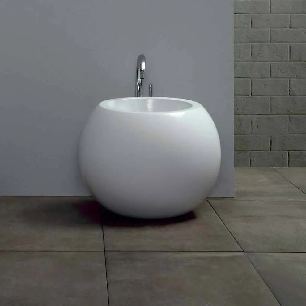 Geschliffenes kugelförmiges Bidet aus farbiger Keramik Fanna