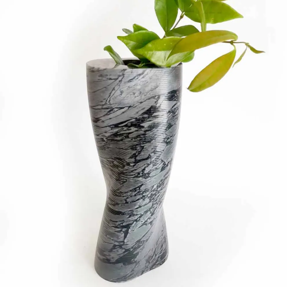 Moderne dekorative Vase aus Bardiglio Fiorito Marmor Made in Italy - Dido