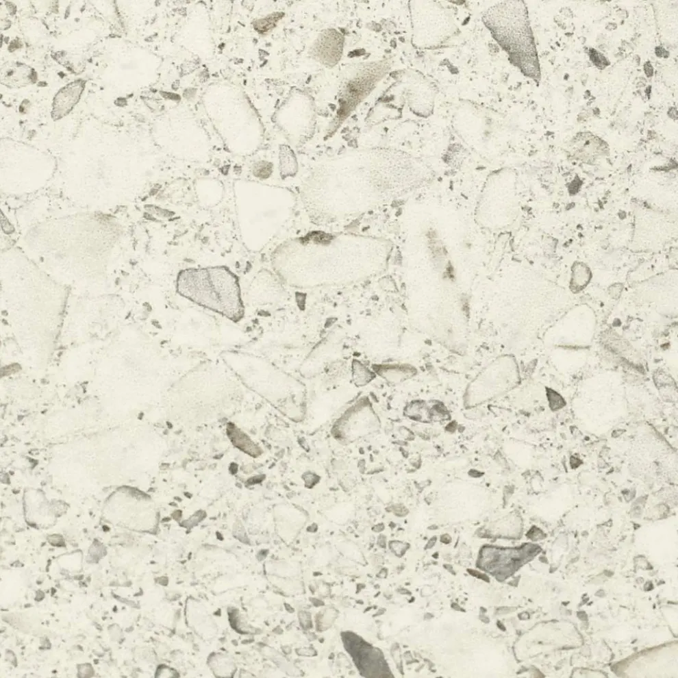 Runder Außentisch aus weißer Terrazzokeramik Made in Italy - Pegaso