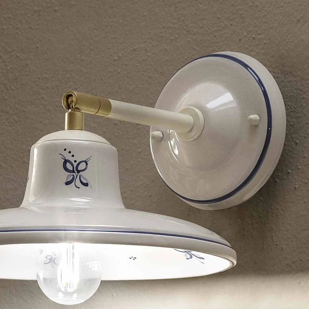 Handbemalte Vintage Wandlampe aus Keramik - Como
