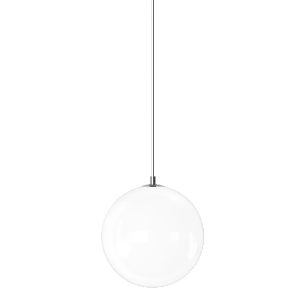 Handgefertigte Hängelampe aus mundgeblasenem weißem Venedig-Glas - Schnee