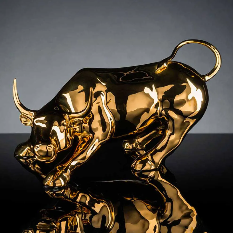 Handgefertigte Keramikstatue in Bullenform Made in Italy - Bulino