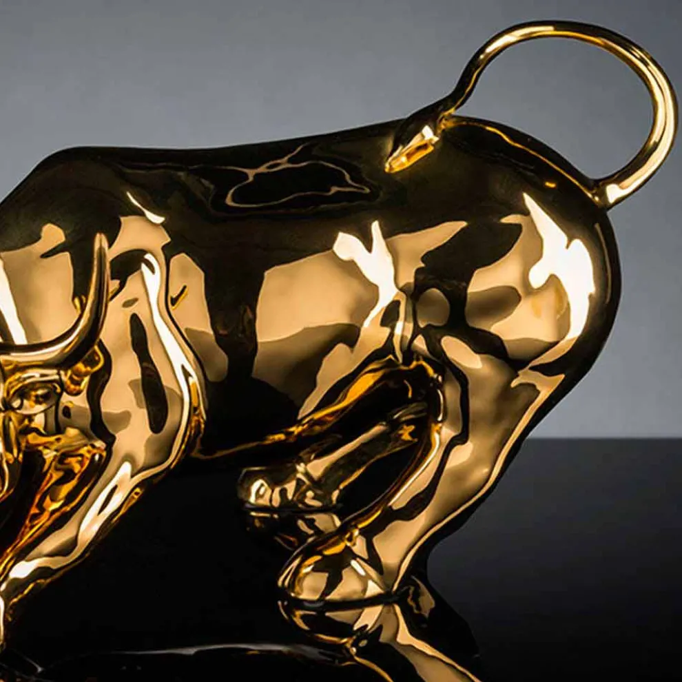 Handgefertigte Keramikstatue in Bullenform Made in Italy - Bulino