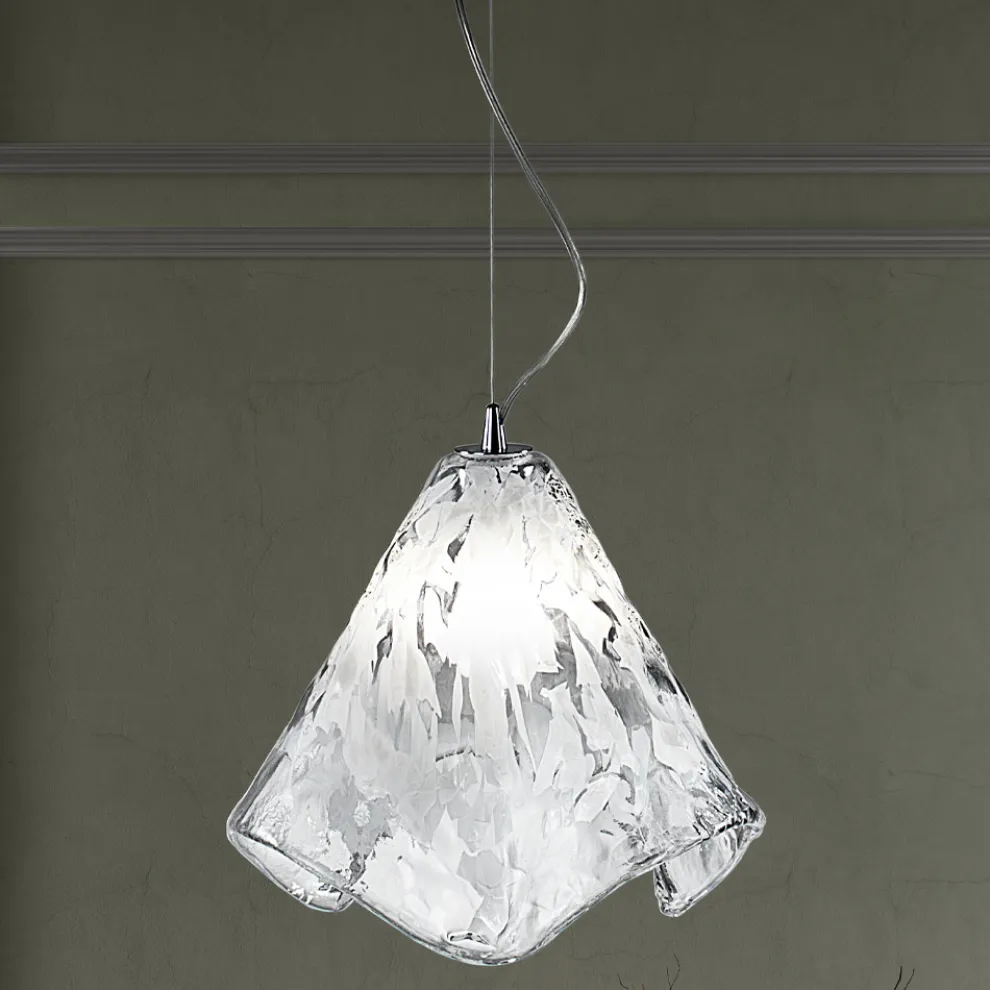 Handgefertigte Pendelleuchte aus geblasenem venezianischem Glas 35 46 cm - Mary