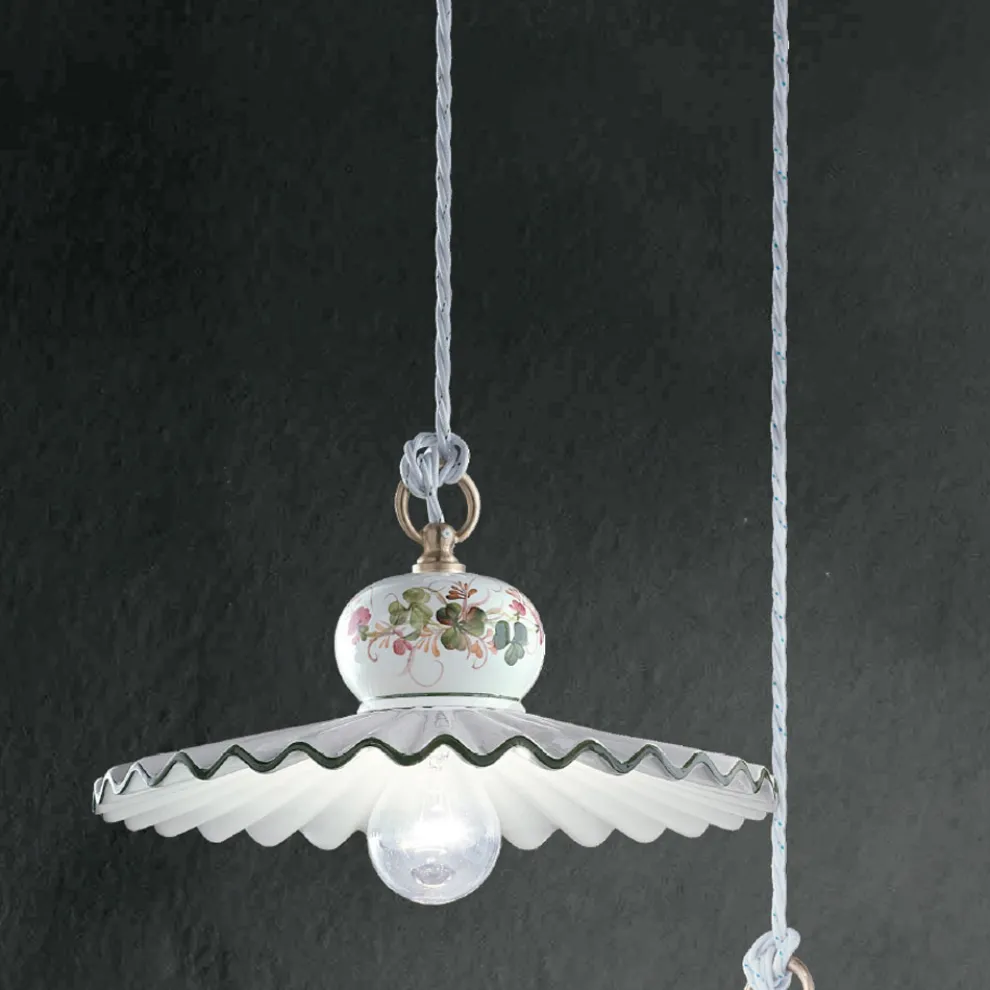 Handverzierte Keramik-Pendelleuchte - Rom