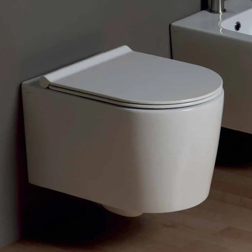 Hangende Toilettenschüssel aus Keramik, Design Shine Square, Italy