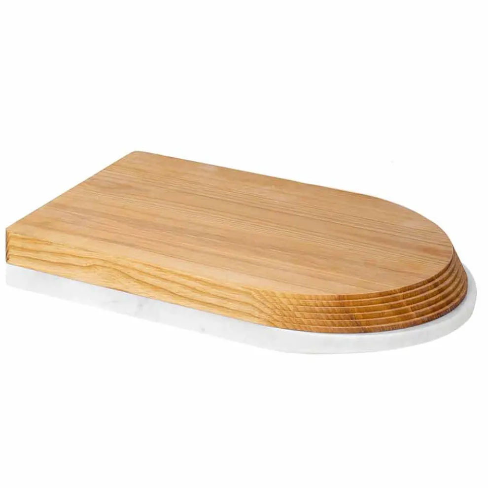 Schneidebrett und Küchenzubehör in Marmor, Holz und Stahl Luxusdesign - Icaro