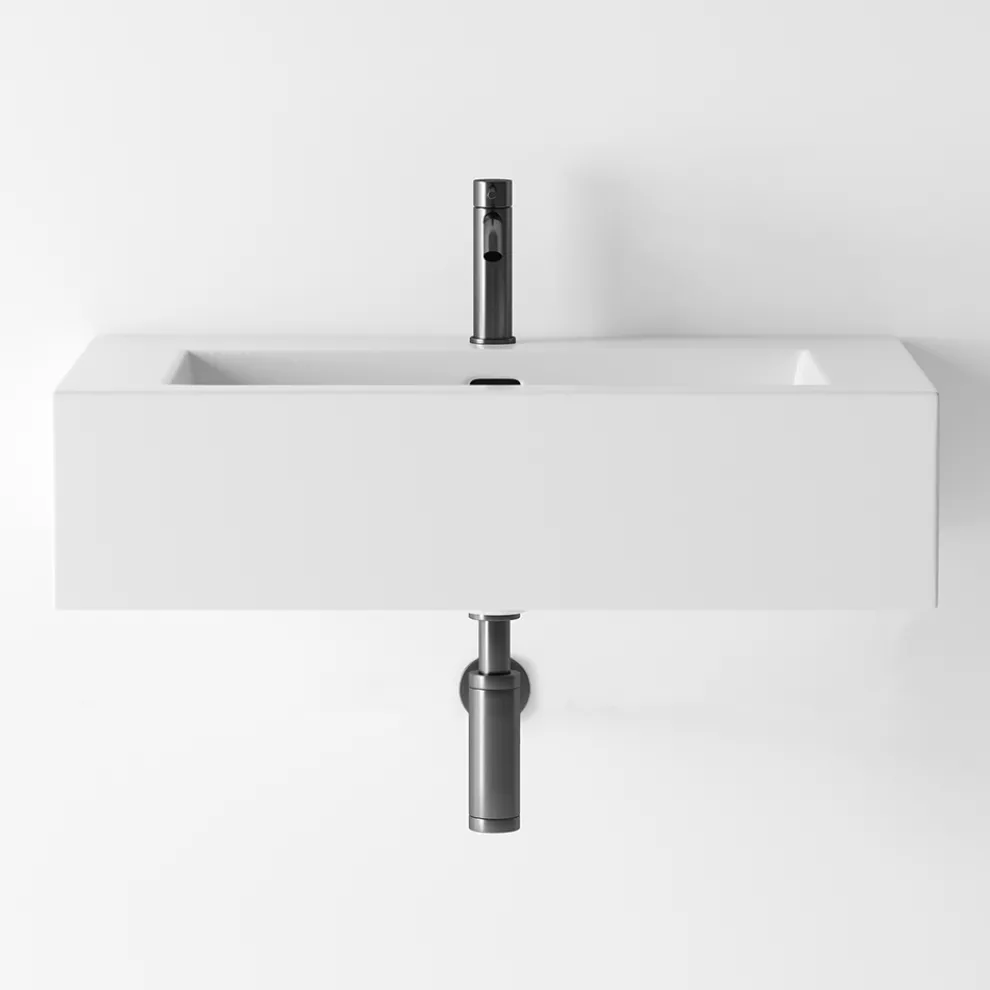 Hänge- oder Aufsatzwaschbecken aus farbiger Keramik Made in Italy - Quadro