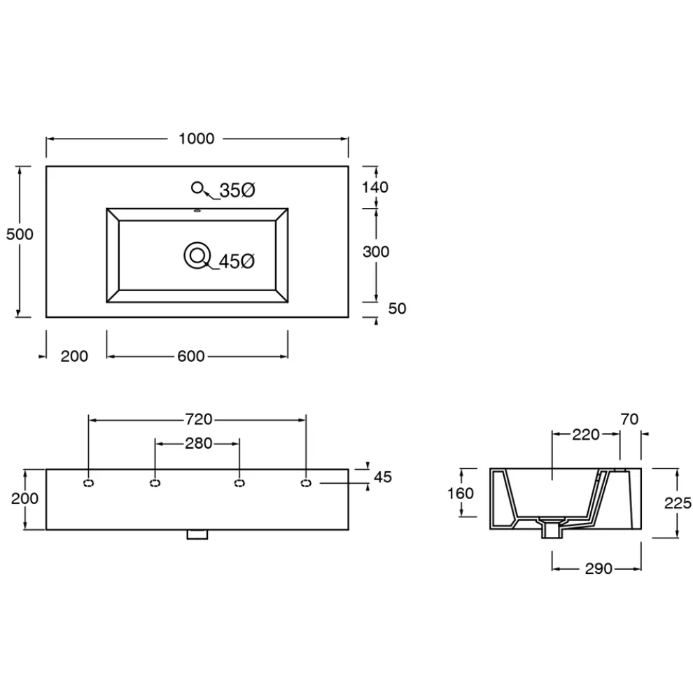 Hänge- oder Aufsatzwaschbecken aus farbiger Keramik Made in Italy - Quadro