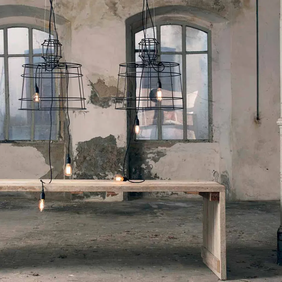 Hängelampe 3 Leuchten in Weiß oder Naturmetall - Stylus