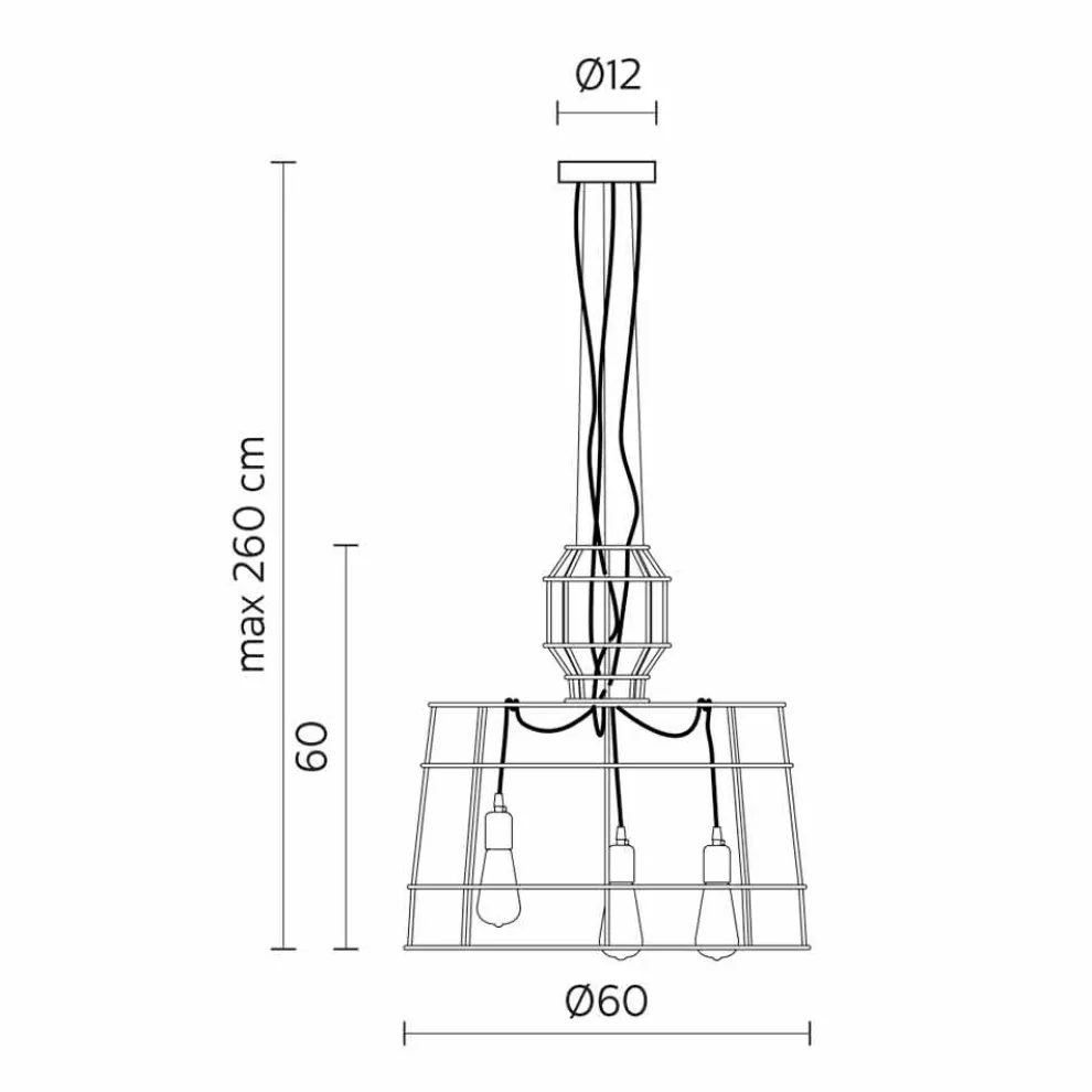 Hängelampe 3 Leuchten in Weiß oder Naturmetall - Stylus