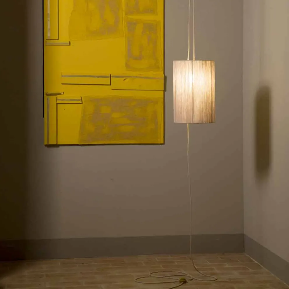 Hängelampe / Stehlampe aus Messing und Wolle made in Italy Evita