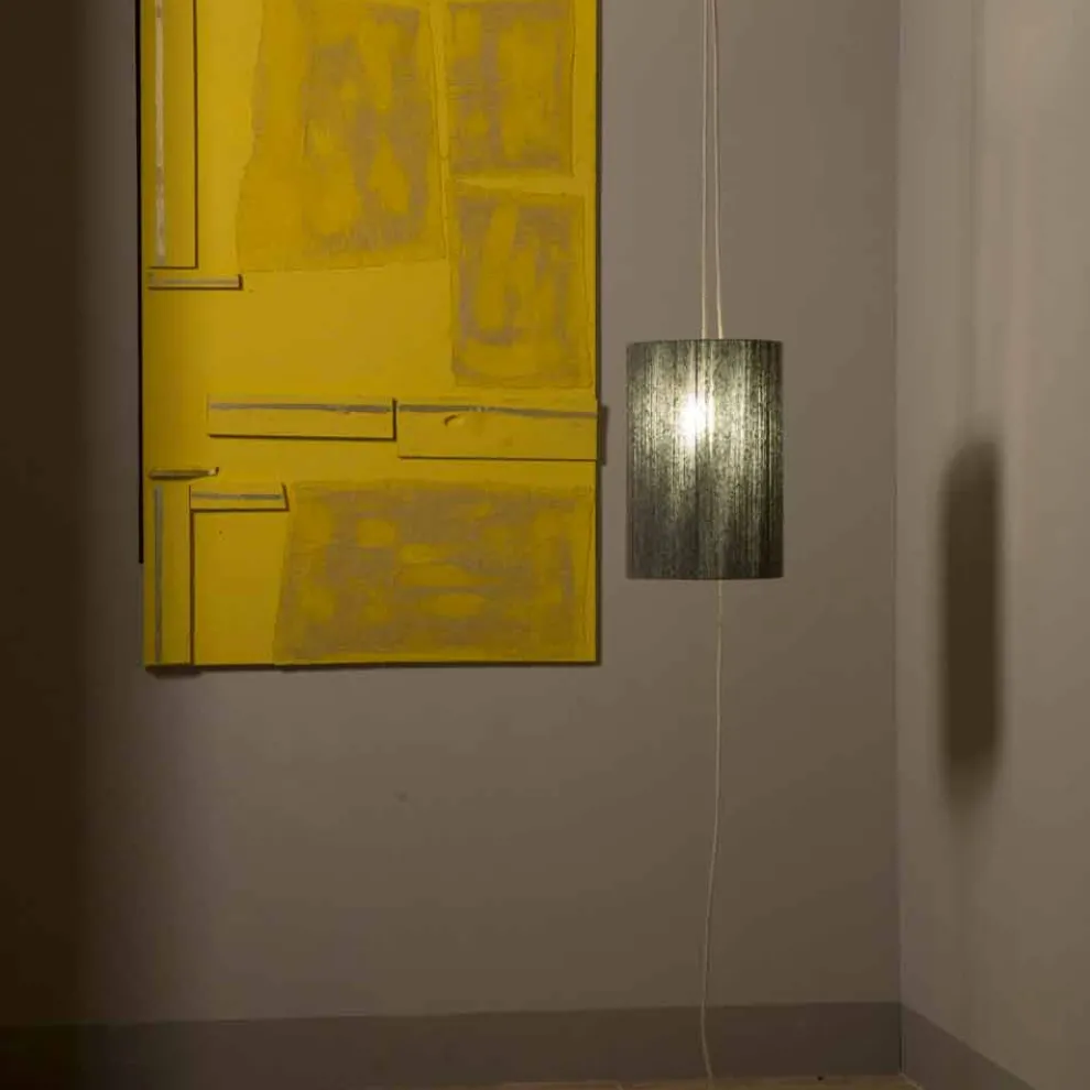 Hängelampe / Stehlampe aus Messing und Wolle made in Italy Evita