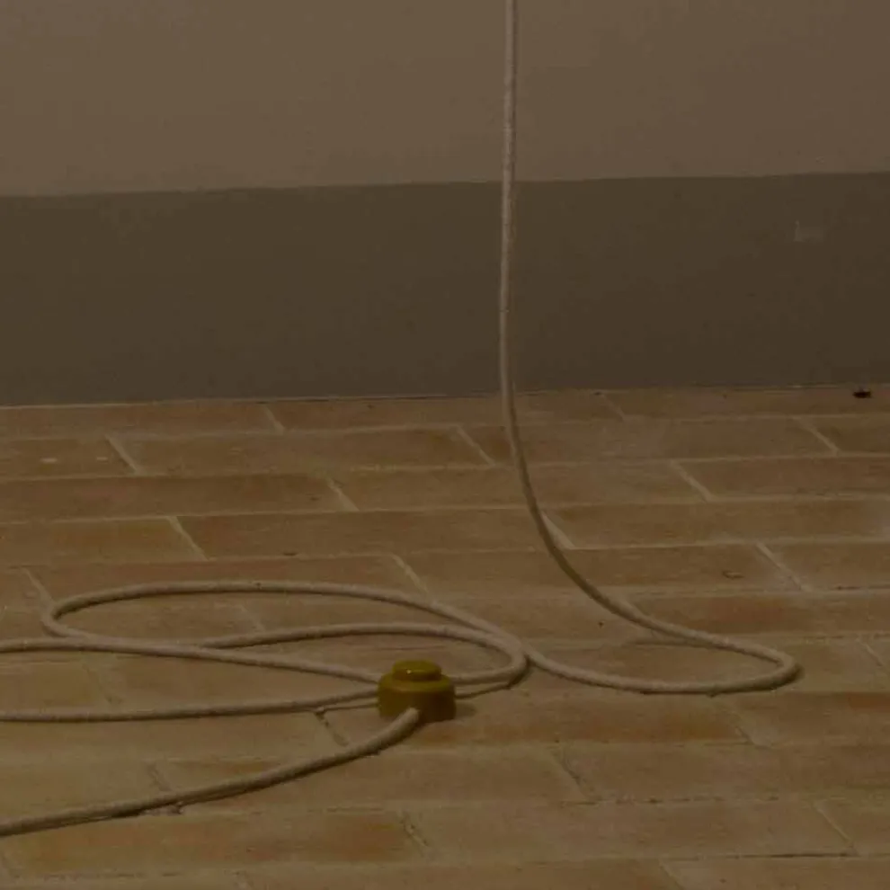 Hängelampe / Stehlampe aus Messing und Wolle made in Italy Evita