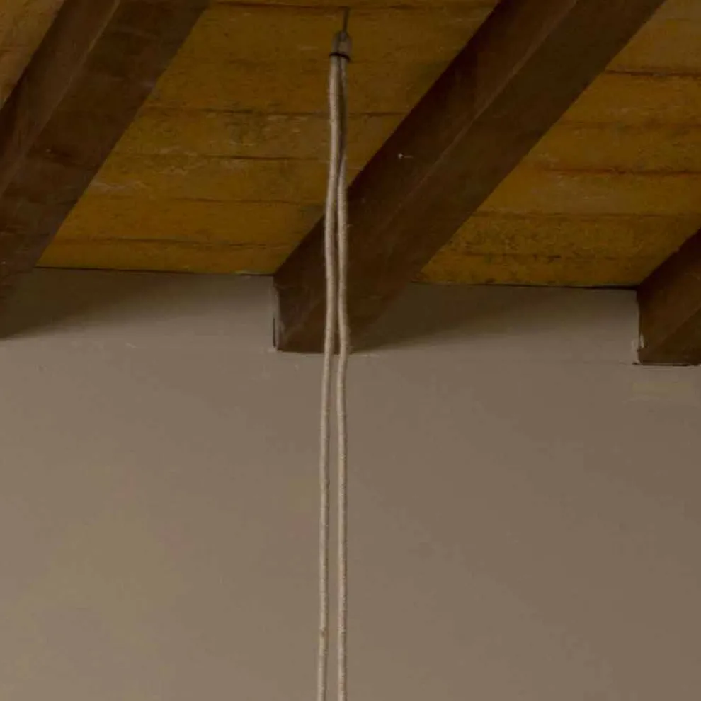 Hängelampe / Stehlampe aus Messing und Wolle made in Italy Evita