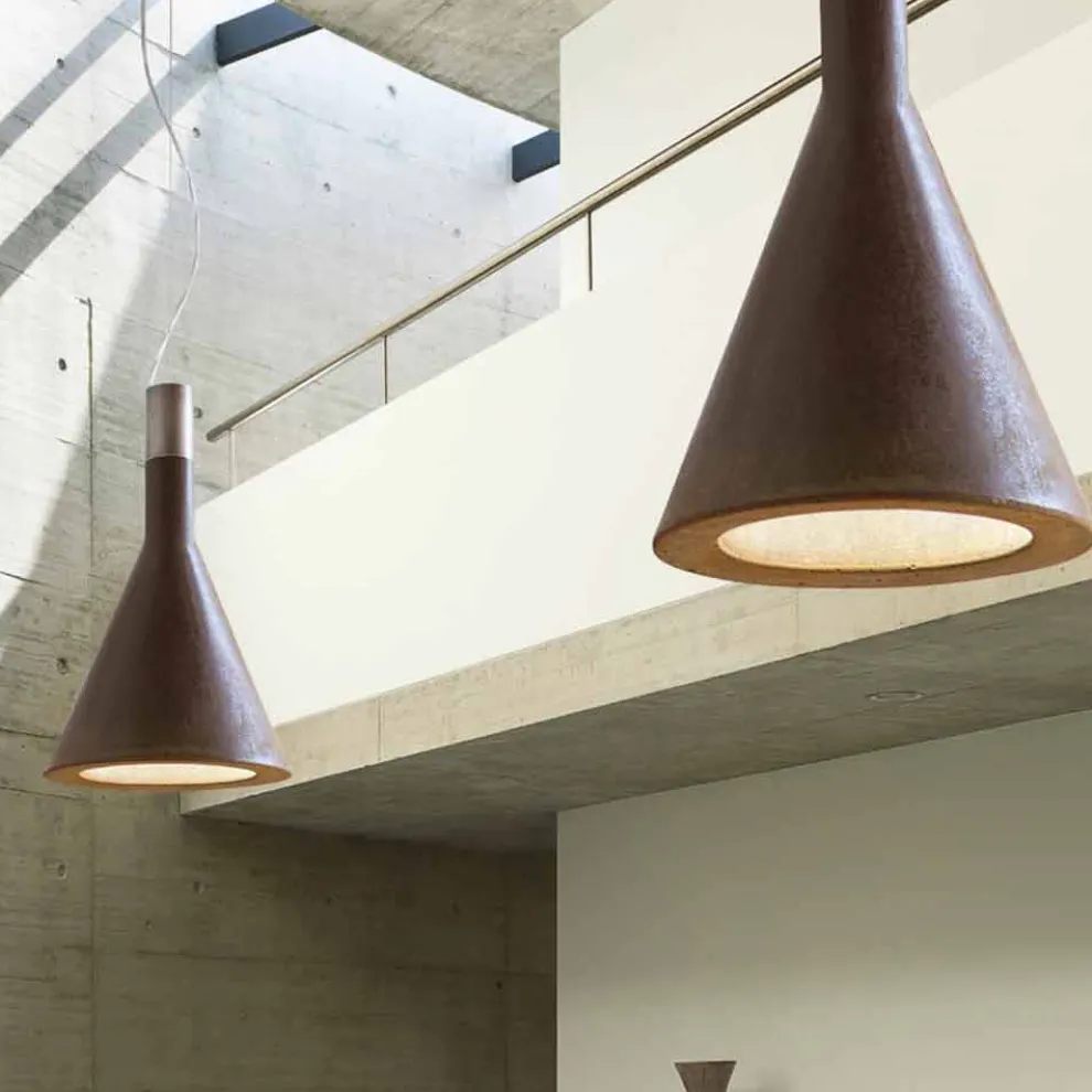Hängelampe aus Beton Funnel von Aldo Bernardi