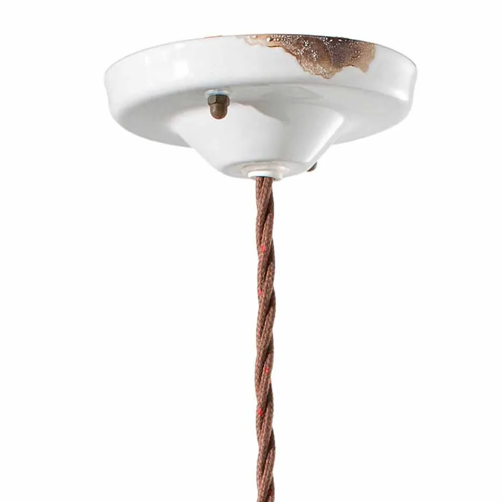 Hängelampe aus Eisen und Keramik Teresa Ferroluce