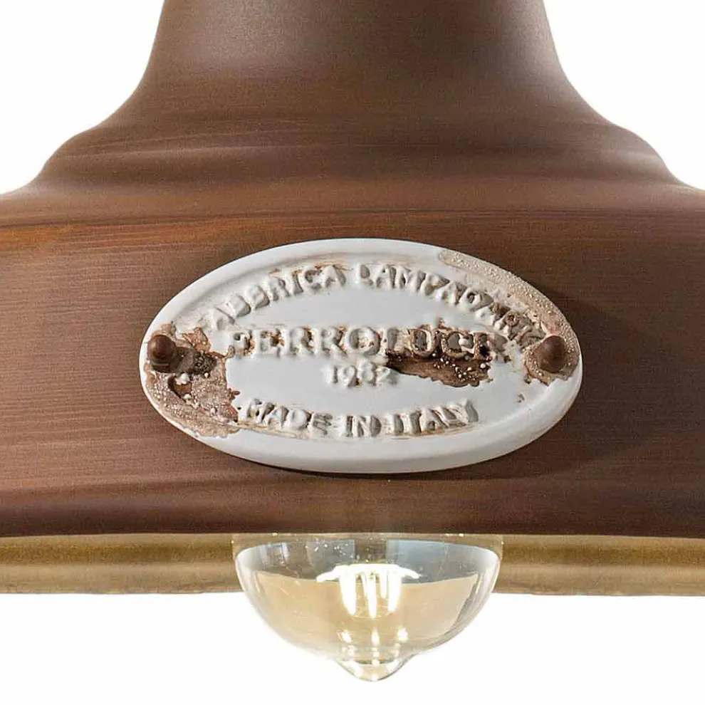 Hängelampe aus Eisen und Keramik Teresa Ferroluce