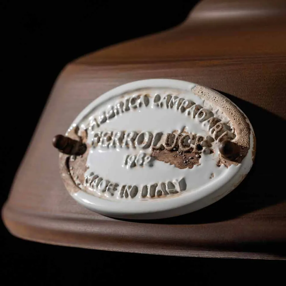 Hängelampe aus Eisen und Keramik Teresa Ferroluce