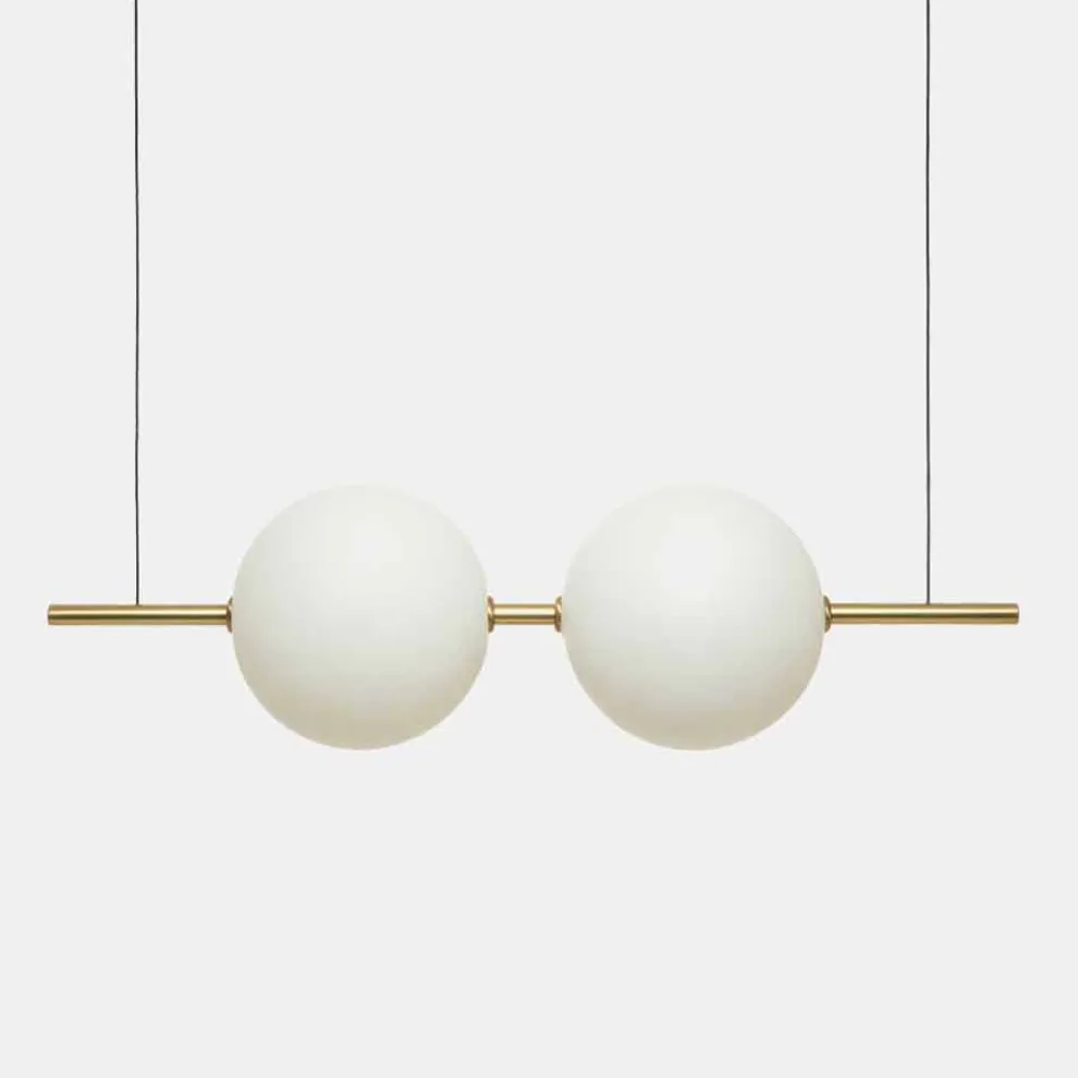 Hängelampe aus Glas und schwarzem oder gebürstetem Messing-Design - Alma von Il Fanale